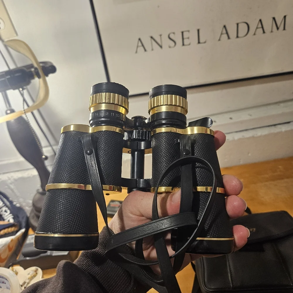Tasco Binoculars 1976 Montreal Olympics Zoom 8x-16x40 Vintage Black And Gold